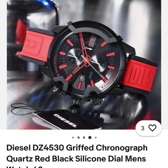 Diesel Dual-Tone Black and Red Chronograph - Picture 5 of 5